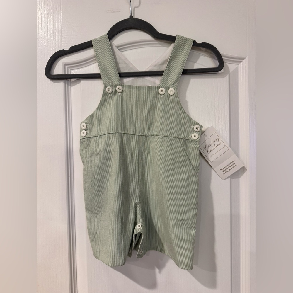 Strasburg Light Green Kids Overalls NWT
